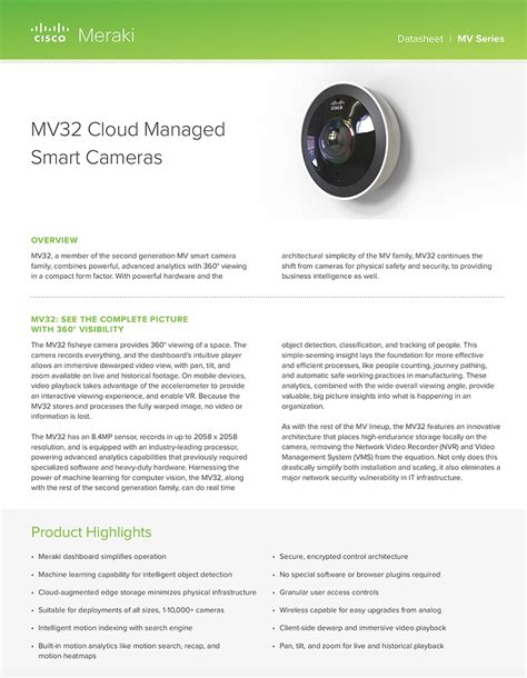 meraki mv32 datasheet.